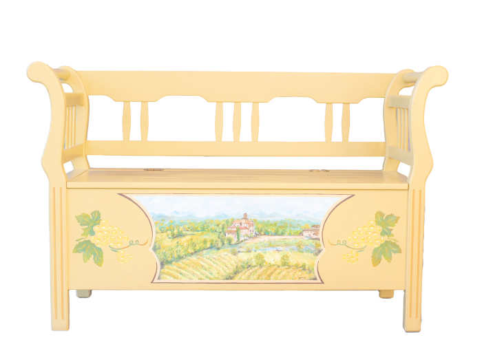 banca lemn pin lucrata si pictata manual [8]