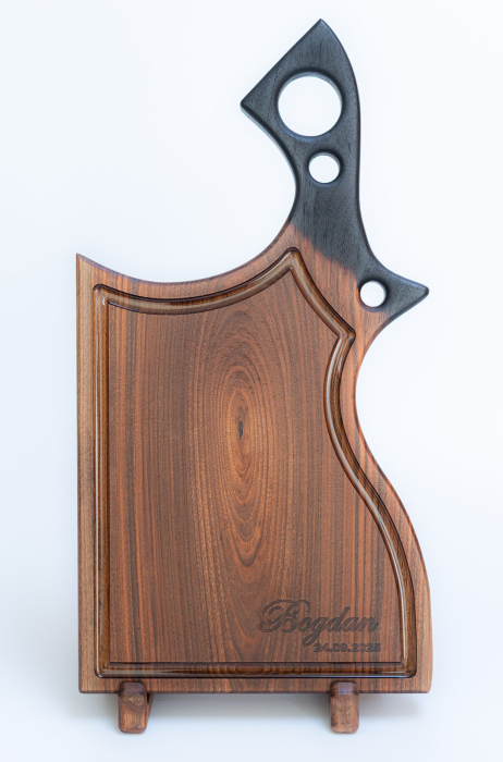 Tocator lemn masiv Elegance, lucrat manual, lemn nuc - Charcuterie board [2]