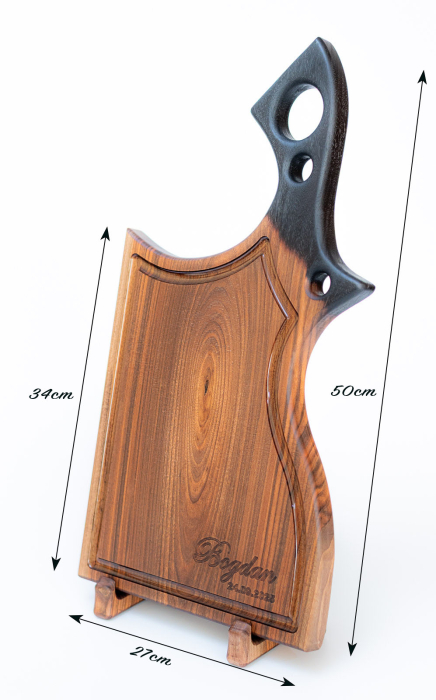 Tocator lemn masiv Elegance, lucrat manual, lemn nuc - Charcuterie board [5]