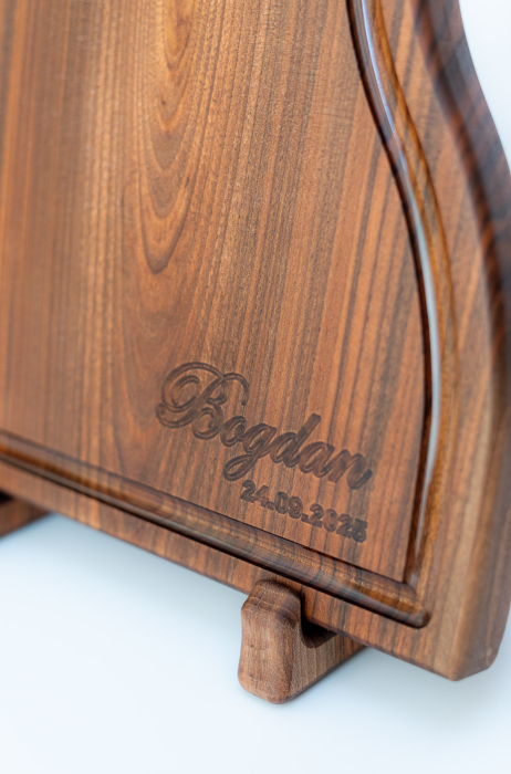 Tocator lemn masiv Elegance, lucrat manual, lemn nuc - Charcuterie board [3]