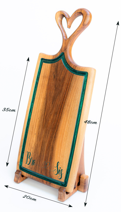 Tocator lemn masiv Forest, lucrat manual, lemn nuc - Charcuterie board [6]