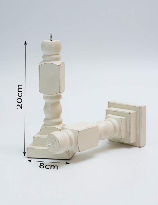 Suport lumanari lucrat manual, lemn de pin - Lumier [3]