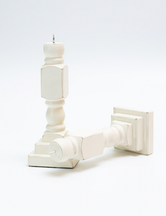 Suport lumanari lucrat manual, lemn de pin - Lumier [2]