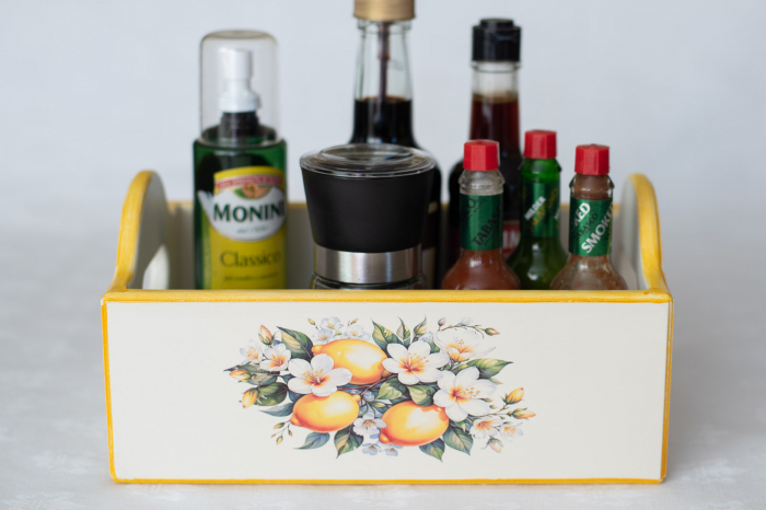 Set artizanal: suport servetele si cutie condimente [13]