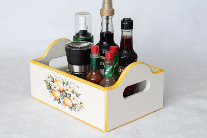 Set artizanal: suport servetele si cutie condimente [10]