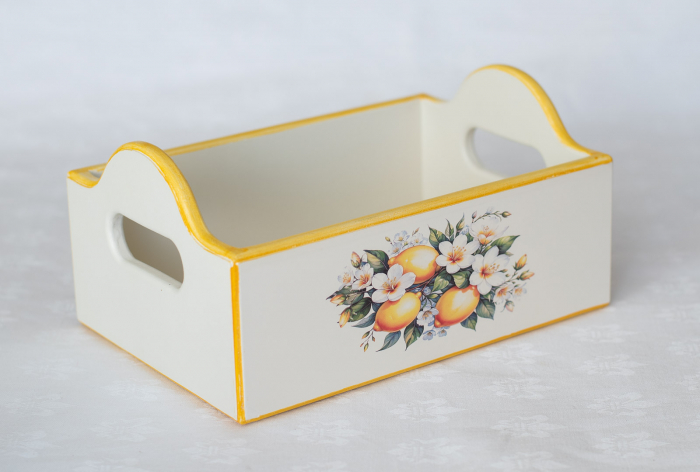 Set artizanal: suport servetele si cutie condimente [3]