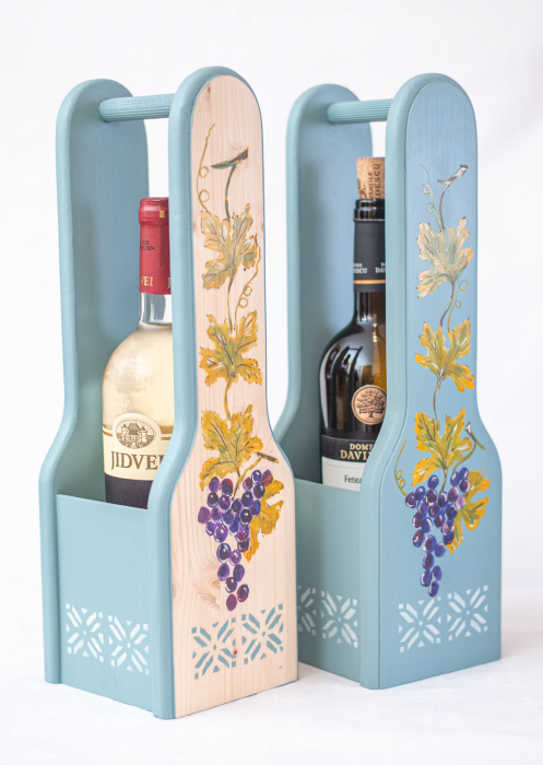 Suport sticla vin realizat manual [11]