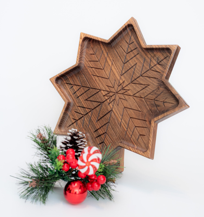 Tavita Fulg de nea din lemn de nuc [5]