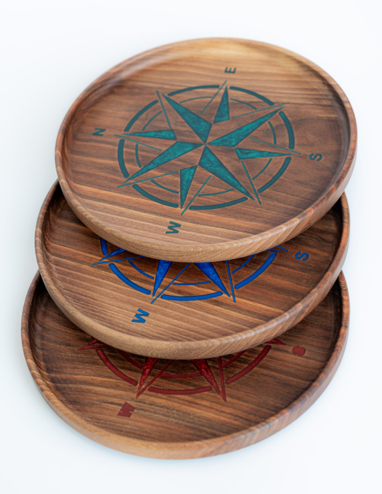 Tavita Roza vanturilor din lemn de nuc [6]