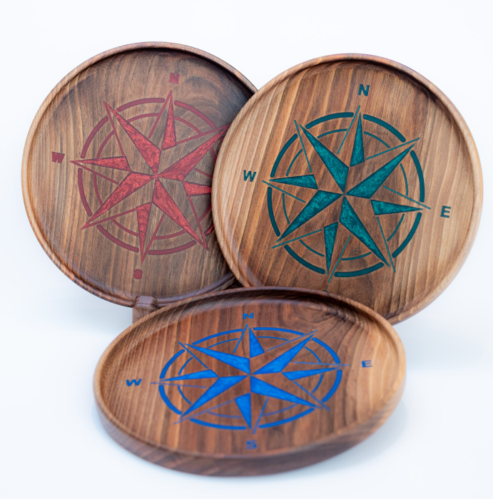 Tavita Roza vanturilor din lemn de nuc [5]