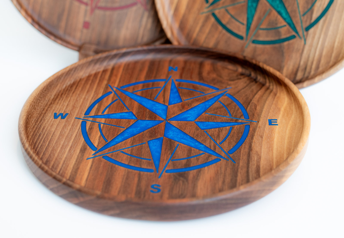 Tavita Roza vanturilor din lemn de nuc [7]