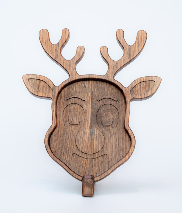 Tavita Rudolf din lemn de nuc realizata manual [2]