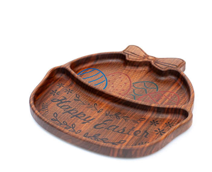 Tavita Paste din lemn de nuc Happy Easter cadou personalizat - Atelier Vintage [2]