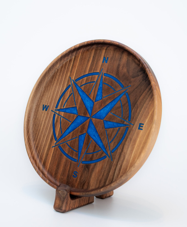 Cadouri din lemn - Tavita Roza vanturilor din lemn de nuc