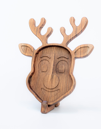 Cadouri din lemn - Tavita Rudolf din lemn de nuc realizata manual