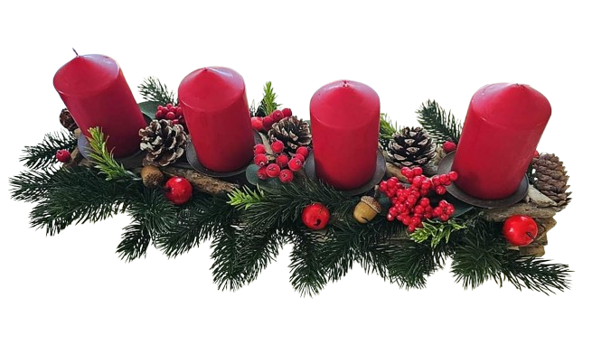 Aranjament Craciun, dreptunghiular, suport lumanari, 30 cm [1]