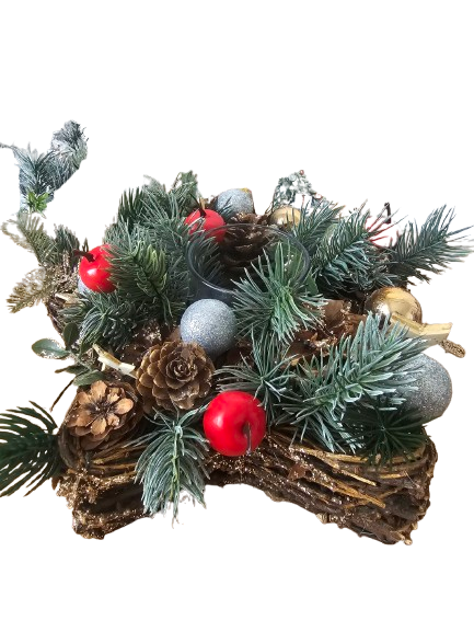 Aranjament de Craciun  in forma de stea cu suport lumanare [3]