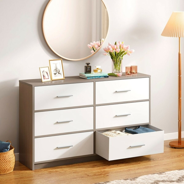 Comodă Max Home Alb Gri Modern 114 x 70 x 30 cm [6]