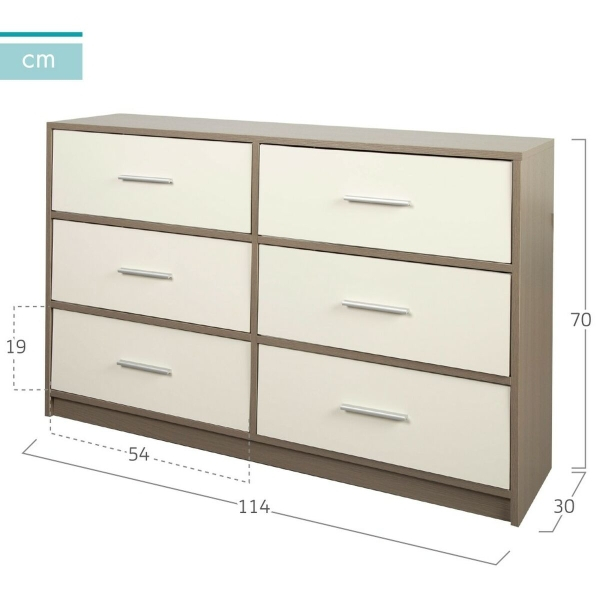 Comodă Max Home Alb Gri Modern 114 x 70 x 30 cm [4]