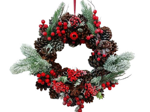 Coronita Craciun, 35 cm, tematica macese, handmade [1]