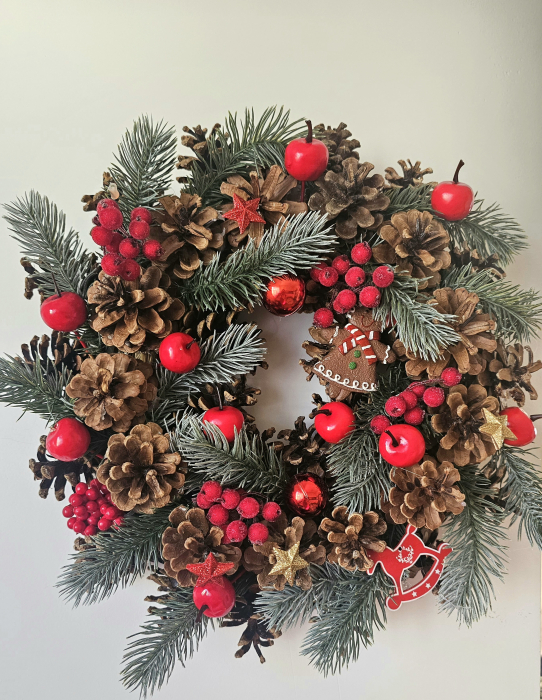 Coronita de Craciun, handmade, macese, 30 cm [5]