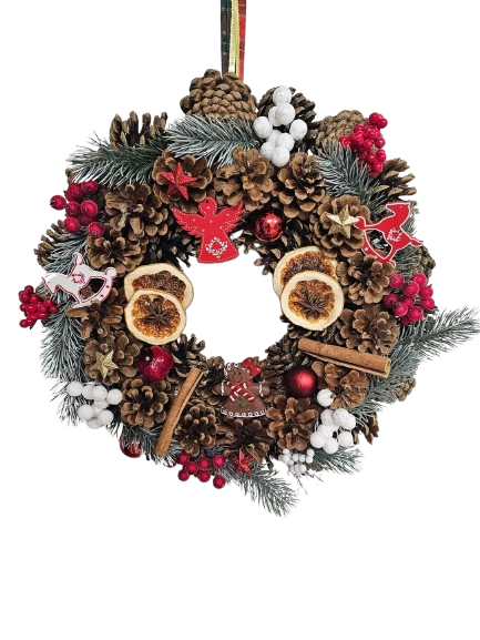 Coronita handmade, de Craiciun, 35 cm, elemente naturale [1]