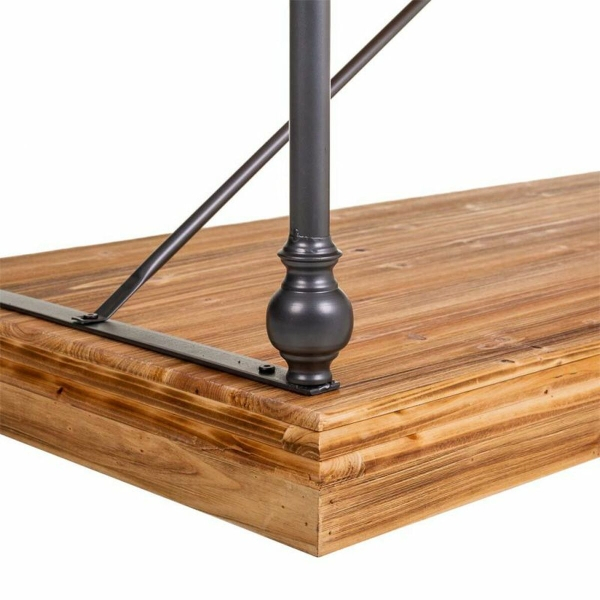 Masa de Cafea  Living Maro Negru Gri Fier Lemn de brad 60 x 50 x 121 cm [5]