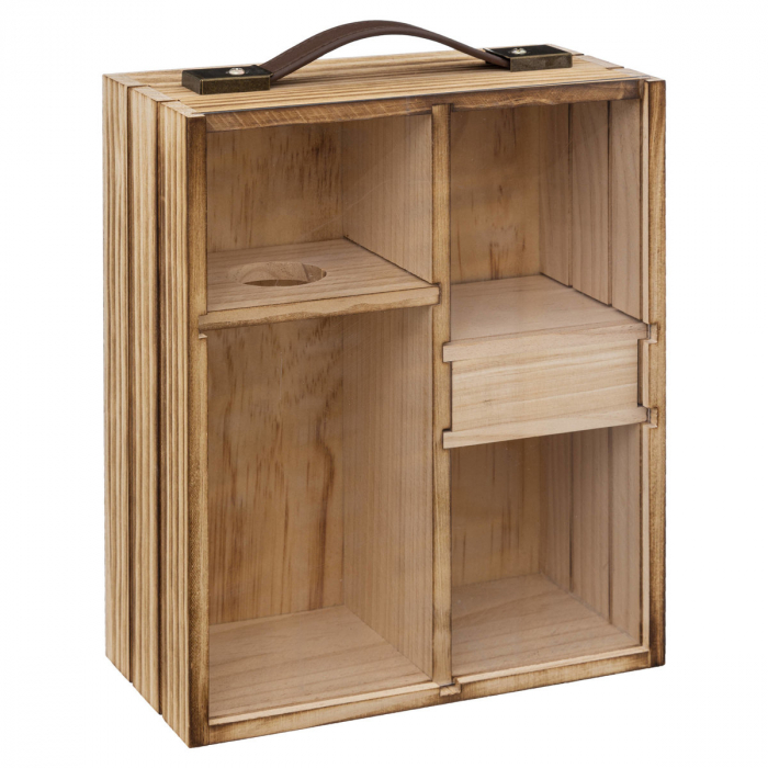 Set pentru whisky in cutie de lemn, 2 pahare+1 sticla whisky [3]