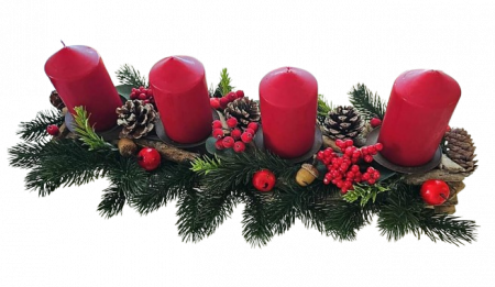 Articole Craciun - Aranjament Craciun, dreptunghiular, suport lumanari, 30 cm