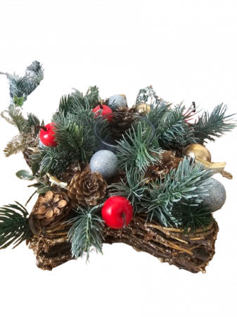 Aranjament de Craciun  in forma de stea cu suport lumanare [2]