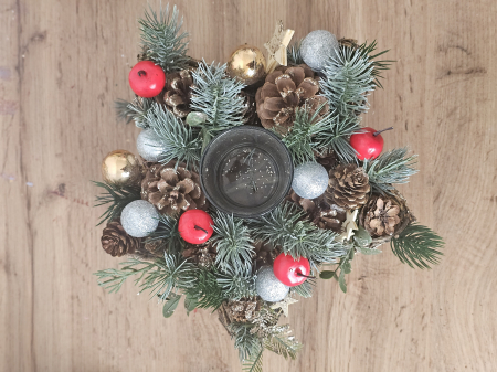 Aranjament de Craciun  in forma de stea cu suport lumanare [1]