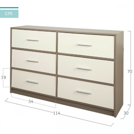 Comodă Max Home Alb Gri Modern 114 x 70 x 30 cm [3]