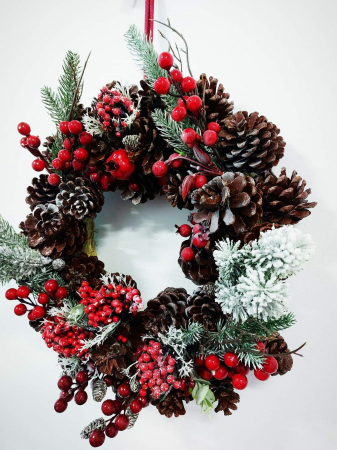 Coronita Craciun, 35 cm, tematica macese, handmade [3]