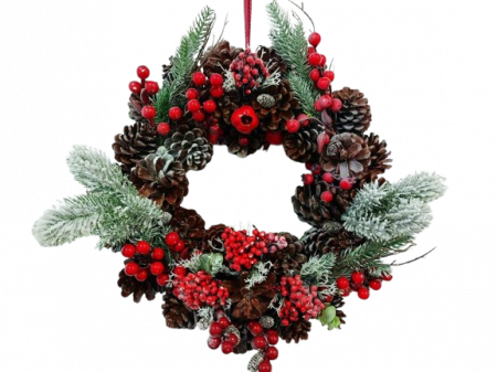 Articole Craciun - Coronita Craciun, 35 cm, tematica macese, handmade