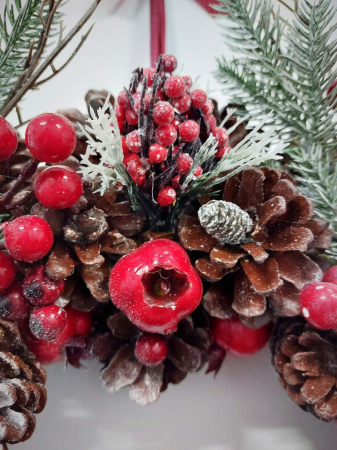 Coronita Craciun, 35 cm, tematica macese, handmade [2]