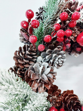 Coronita Craciun, 35 cm, tematica macese, handmade [5]