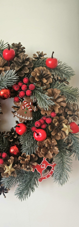 Coronita de Craciun, handmade, macese, 30 cm [1]