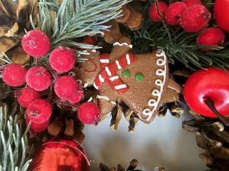 Coronita de Craciun, handmade, macese, 30 cm [3]