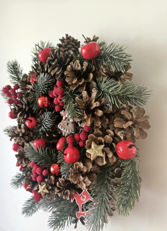 Coronita de Craciun, handmade, macese, 30 cm [2]