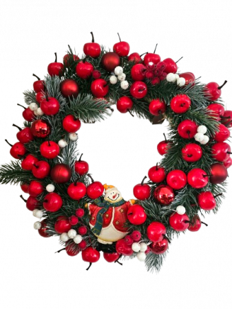 Articole Craciun - Coronita handmade, 30 cm, merisoare