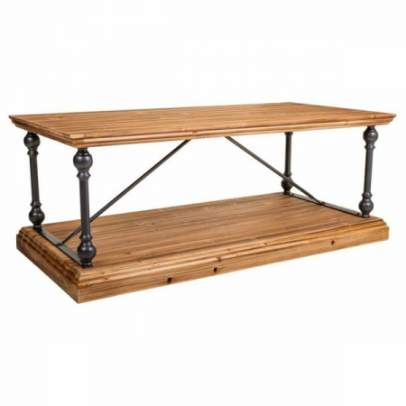 Articole Casa - Masa de Cafea  Living Maro Negru Gri Fier Lemn de brad 60 x 50 x 121 cm