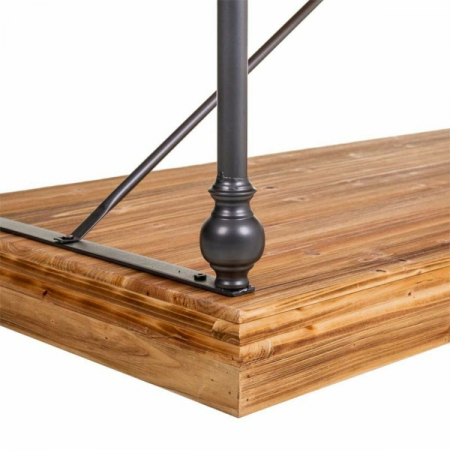 Masa de Cafea  Living Maro Negru Gri Fier Lemn de brad 60 x 50 x 121 cm [4]