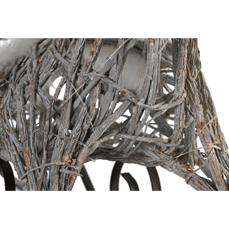 Ornament de Crăciun Home Decor Ren și sanie Alb răchită Ren 75 x 20 x 53 cm [3]