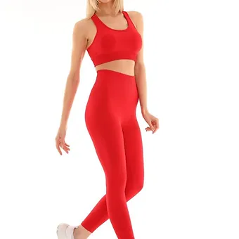 Set fitness compresiv mov lila de antrenament fara cusaturi cu talie inalta [2]