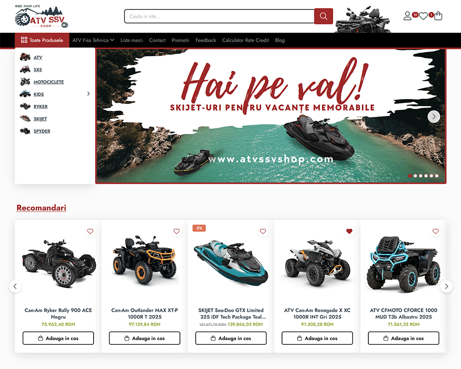 Ce Găsești pe ATVSSVSHOP.com – ATV-uri, Motociclete, SXS și Soluții de Finanțare