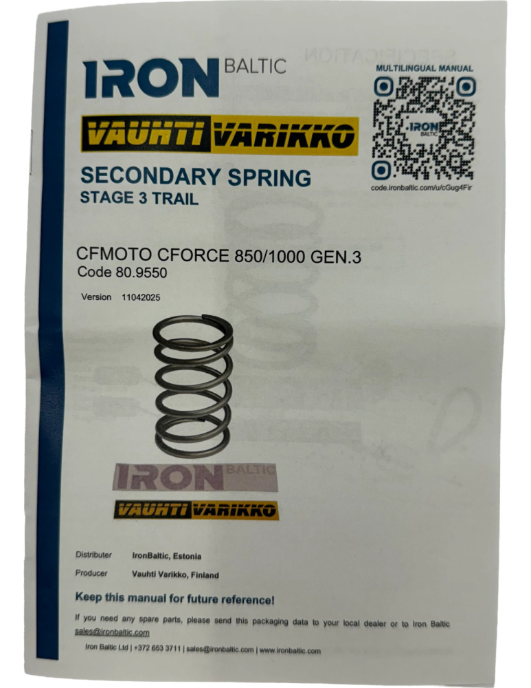 ARC VARIATOR SECUNDAR (STAGE 3 Trail) ATV CFMOTO 850 G3 (2024+) / CFMOTO 1000 G3 (2024+) [8]