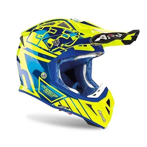 CASCA AIROH AVIATOR 2.3 REP. CAIROLI BLUE YELLOW GLOSS XL [2]