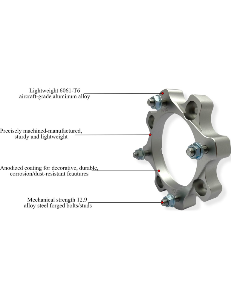 DISTANTIERE ROTI ATV 4/136 35MM SILVER - CAN-AM / BOMBARDIER (PREZON M10x1.25) THE BEAST [2]
