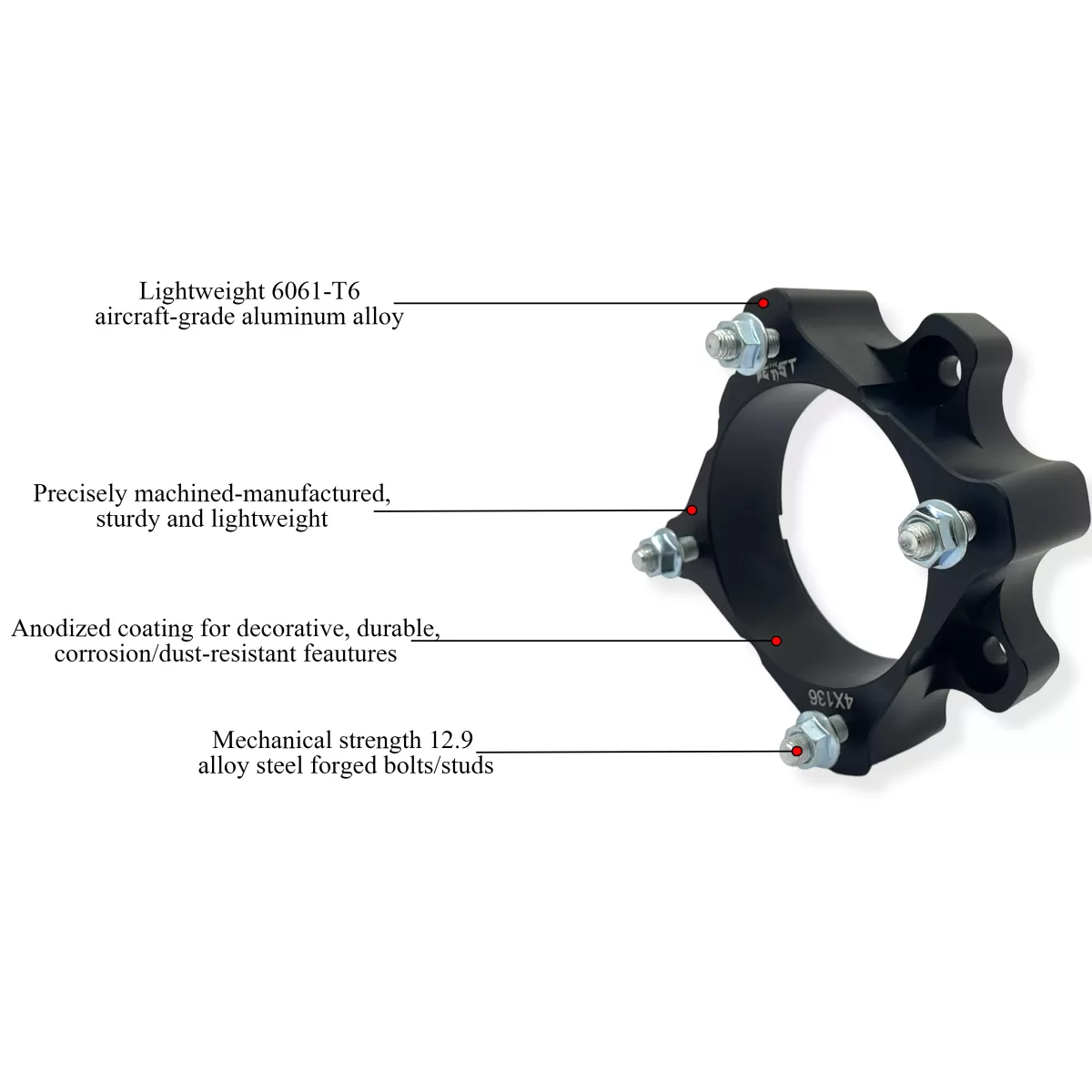 DISTANTIERE ROTI ATV 4/136 40MM NEGRU - CAN-AM / BOMBARDIER (PREZON M10x1.25) [4]