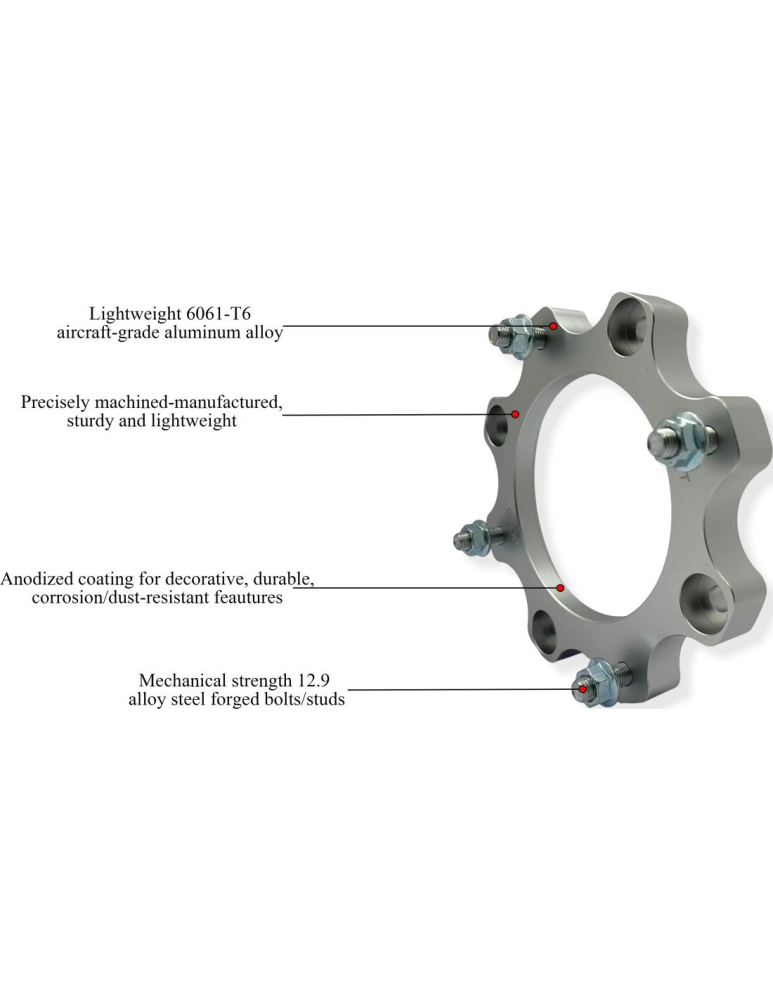 DISTANTIERE ROTI ATV 4/156 45MM SILVER - POLARIS (PREZON M10x1.25) THE BEAST [2]
